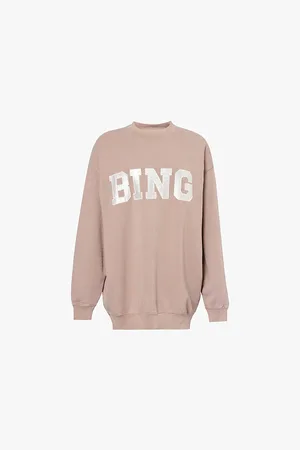 ANINE BING Tyler Logo-embroidered Relaxed-fit Cotton-jersey Sweatshirt