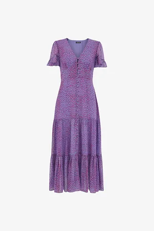 Whistles Dobby Leopard-print Recycled-polyester Midi Dress