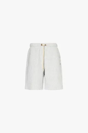 Champion Brand-embroidered Drawstring-waist Cotton-blend Jersey Shorts