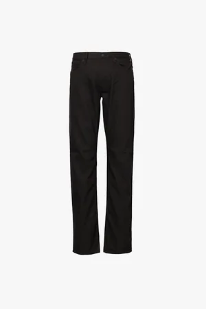 Emporio Armani Brand-patch Regular-fit Tapered-leg Low-rise Cotton-blend Jeans