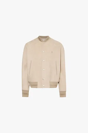 Givenchy Crewneck Branded-plaque Leather Jacket
