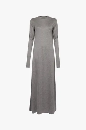 Totême Long-sleeved Slim-fit Woven Midi Dress