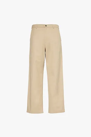VALENTINO Brand-plaque Relaxed-fit High-rise Stretch-cotton Trousers
