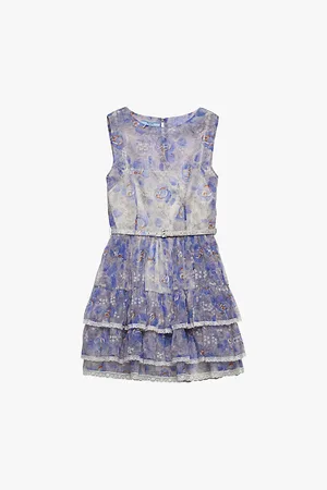 Prada Floral-print Ruffle-trim Woven Mini Dress