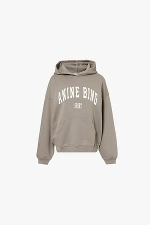 ANINE BING Harvey Logo-print Relaxed-fit Cotton-jersey Hoody