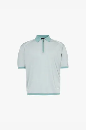 Emporio Armani Logo-embroidered Regular-fit Knitted Polo Shirt
