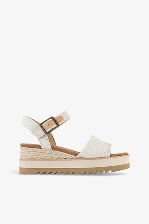 TOMS Diana Ankle-strap Leather Wedge Sandals