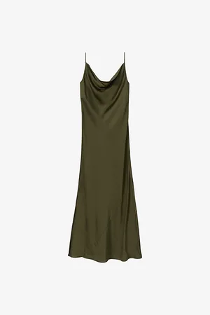 Reiss Isabel Cowl-neck Satin Midi Dress