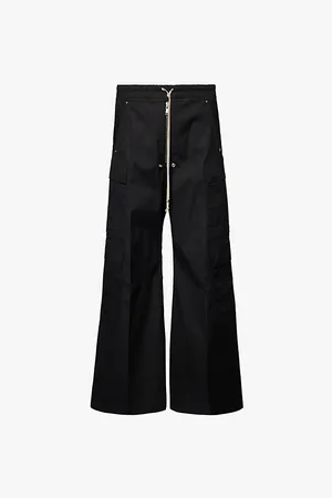 Rick Owens Drawstring-waist Patch-pocket Relaxed-fit Cotton Trousers