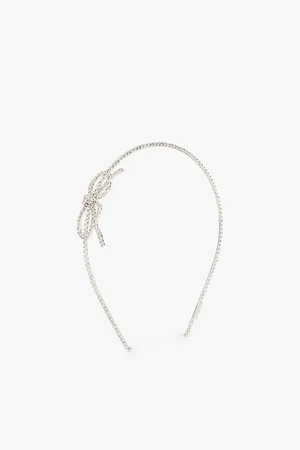 LELET NY Gifted Bow Rhodium-plated Brass and Swarovski Crystals Headband