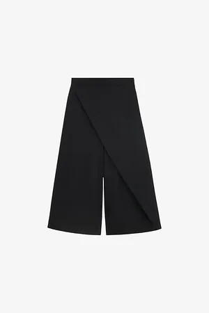 Loewe Wrap-over Wide-leg Mid-rise Cotton-blend Cropped Trousers