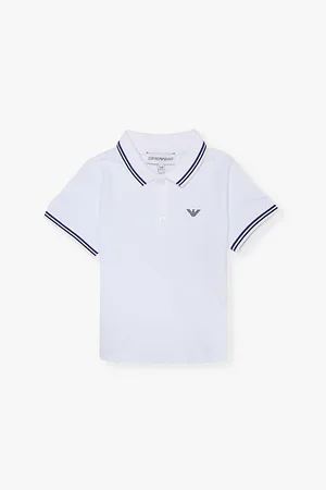 Emporio Armani Logo-embossed Short-sleeve Stretch-cotton Piqué Polo Shirt 9-18 Months