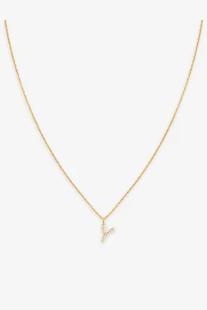 Astrid & Miyu Initial Y 18ct Yellow Gold-plated Recycled Sterling-silver and Cubic Zirconia Pendant Necklace