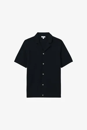 Reiss Biarritz Geometric-print Short-sleeve Cotton Shirt