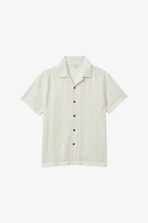 Reiss Paradise Cuban-collar Short-sleeve Cotton Shirt