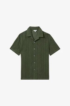 Reiss Paradise Cuban-collar Short-sleeve Cotton Shirt