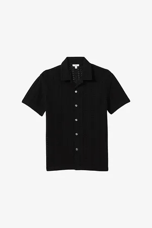 Reiss Paradise Cuban-collar Short-sleeve Cotton Shirt