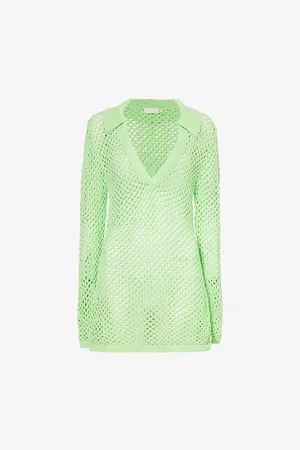 Monday Swimwear Newport V-neck Cotton-blend Knitted Mini Dress