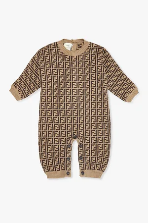 Fendi Ff Logo-intarsia Cotton, Cashmere and Wool-blend Romper 3-9 Months