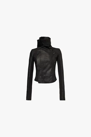 Rick Owens Biker High-neck Leather Jacket