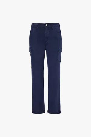 Paige Drew Flap-pocket Straight-leg High-rise Twill Trousers