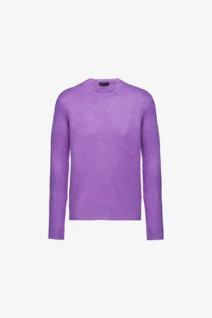 Prada Brand-badge Crewneck Mohair-blend Sweatshirt
