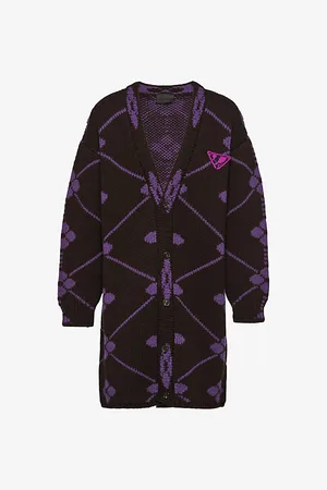 Prada Oversized Jacquard-knit Wool Cardigan