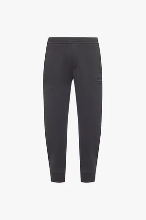 Emporio Armani Logo-embroidered Tapered-leg Stretch-cotton Blend Jogging Bottoms