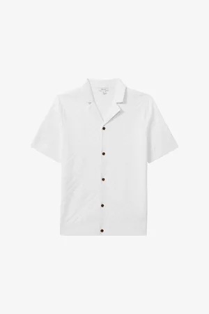 Reiss Biarritz Geometric-print Short-sleeve Cotton Shirt