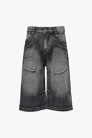 Jaded London Wing Stud-embellished Stretch-denim Blend Shorts