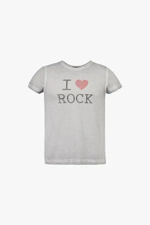 Jaded London I Love Rock Faded-wash Stretch-woven T-shirt
