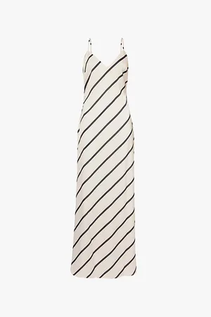 Pretty Lavish Jode V-neck Striped Satin Maxi Dress