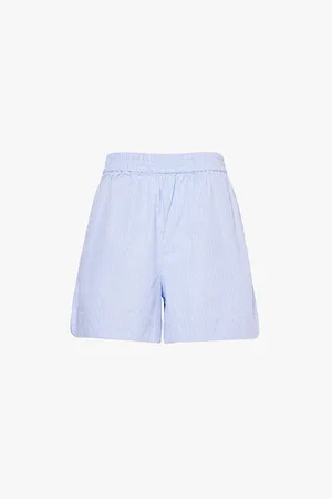 LMND Chiara Striped Cotton Shorts