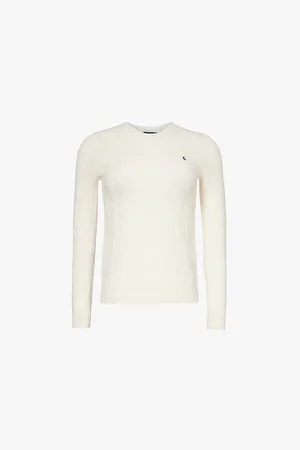 Ralph Lauren Logo-embroidered Cable-knit Wool and Cashmere Jumper