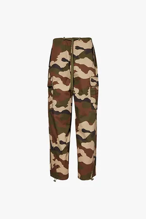 GOOD AMERICAN Parachute Camouflage-print Straight-leg Mid-rise Cotton Trousers