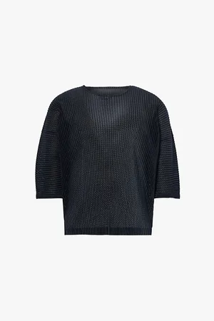 Issey Miyake Perforated Short-sleeve Knitted Top