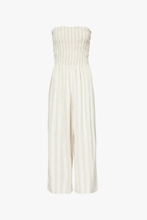 Bella Dahl Striped Strapless Woven Jumpsuit