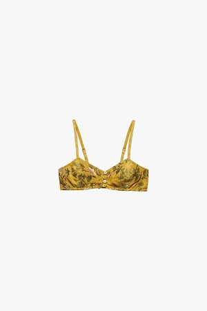 Prada Floral-print Cotton Bralette Top