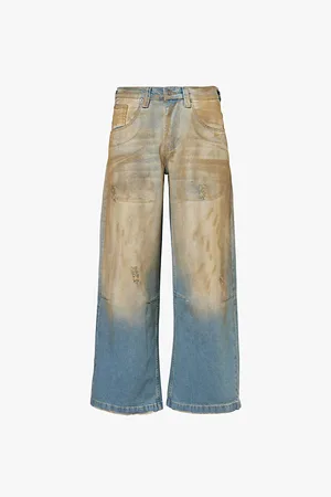 Jaded London Colossus Mud-wash Relaxed-fit Wide-leg Jeans