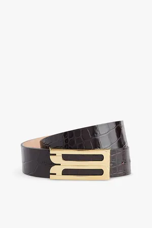 Victoria Beckham Jumbo Frame Buckle-embellished Leather Belt