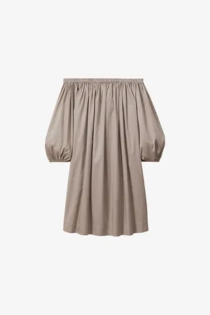 Reiss Sofia Puff-sleeve Off-shoulder Cotton Mini Dress