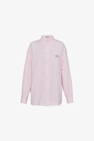 Prada Logo-embroidered Long-sleeved Cotton Shirt