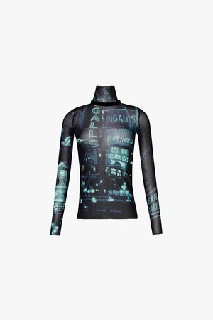 Jean Paul Gaultier Pigalle Graphic-print Mesh Top