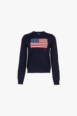 Ralph Lauren American Flag-intarsia Regular-fit Cotton Jumper