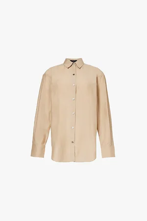 THEORY Curved-hem Regular-fit Cotton-blend Shirt