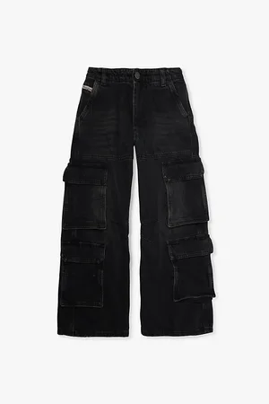 Diesel Cargo-pocket Wide-leg Relaxed-fit Jeans 8-14 Years