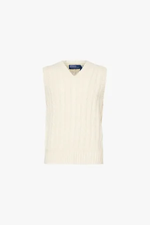 Ralph Lauren V-neck Cable-knit Cotton and Cashmere Vest