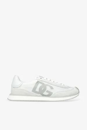 Dolce & Gabbana Aria Branded Suede and Mesh Trainers