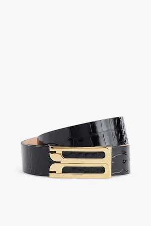 Victoria Beckham Jumbo Frame Buckle-embellished Leather Belt