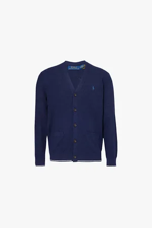 Ralph Lauren Logo-embroidered V-neck Cotton and Linen-blend Cardigan